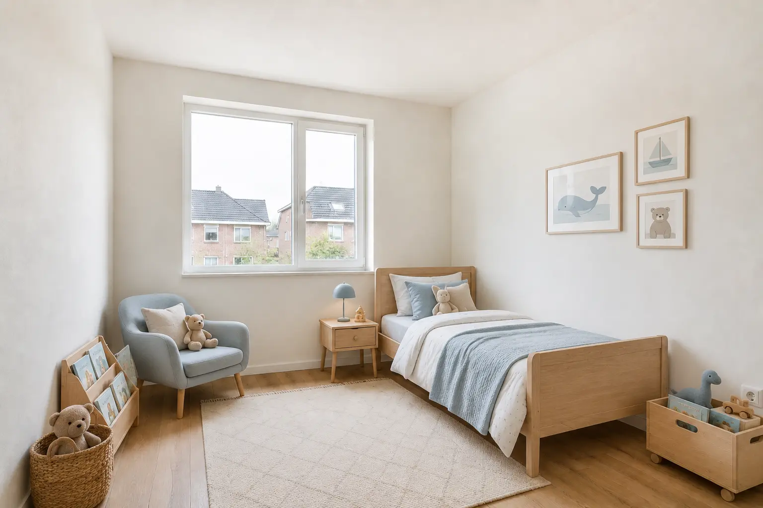 Kinderkamer als artist impression in Scandinavisch-stijl