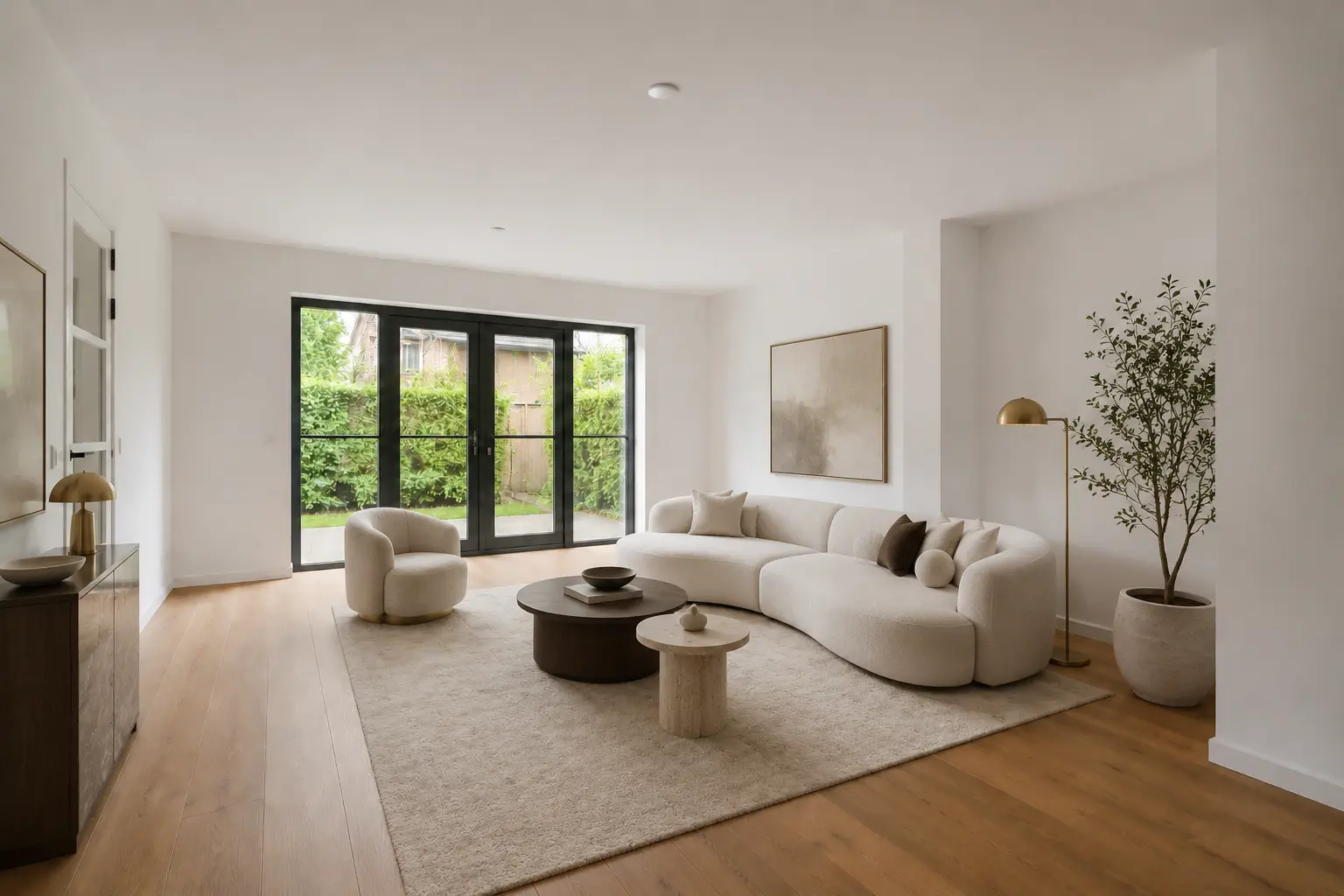 Artist Impression van een woonkamer in Modern Luxury-stijl